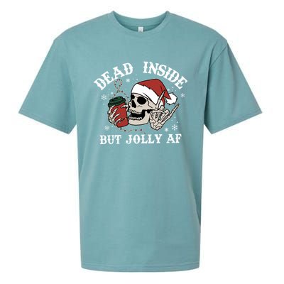 Christmas Skeleton Dead Inside But Jolly Af Christmas Retro Great Gift Sueded Cloud Jersey T-Shirt