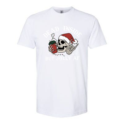 Christmas Skeleton Dead Inside But Jolly Af Christmas Retro Great Gift Softstyle® CVC T-Shirt