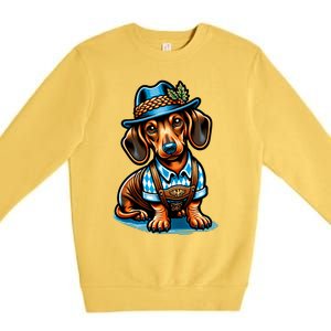 Cute Sausage Dog Ger Oktoberfest Dachshund Lovers Gift Premium Crewneck Sweatshirt