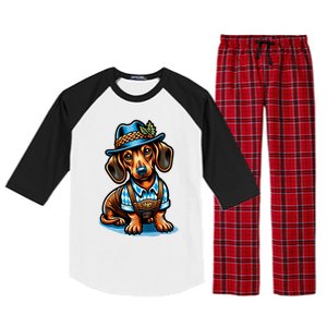 Cute Sausage Dog Ger Oktoberfest Dachshund Lovers Gift Raglan Sleeve Pajama Set