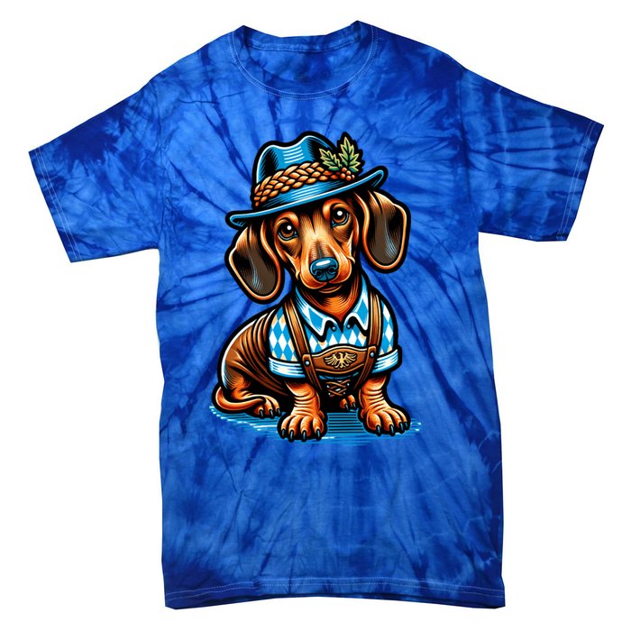 Cute Sausage Dog Ger Oktoberfest Dachshund Lovers Gift Tie-Dye T-Shirt