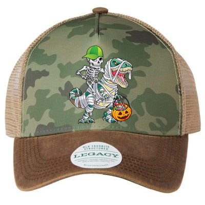 Cool Skeleton Dinosaur Halloween Trick Or Treat Legacy Tie Dye Trucker Hat