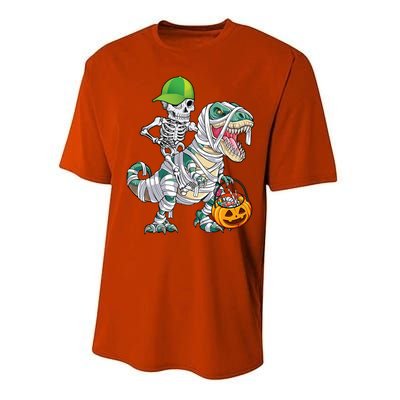 Cool Skeleton Dinosaur Halloween Trick Or Treat Performance Sprint T-Shirt