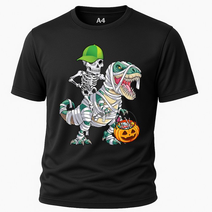 Cool Skeleton Dinosaur Halloween Trick Or Treat Cooling Performance Crew T-Shirt