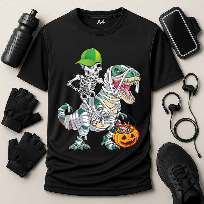Cool Skeleton Dinosaur Halloween Trick Or Treat Cooling Performance Crew T-Shirt