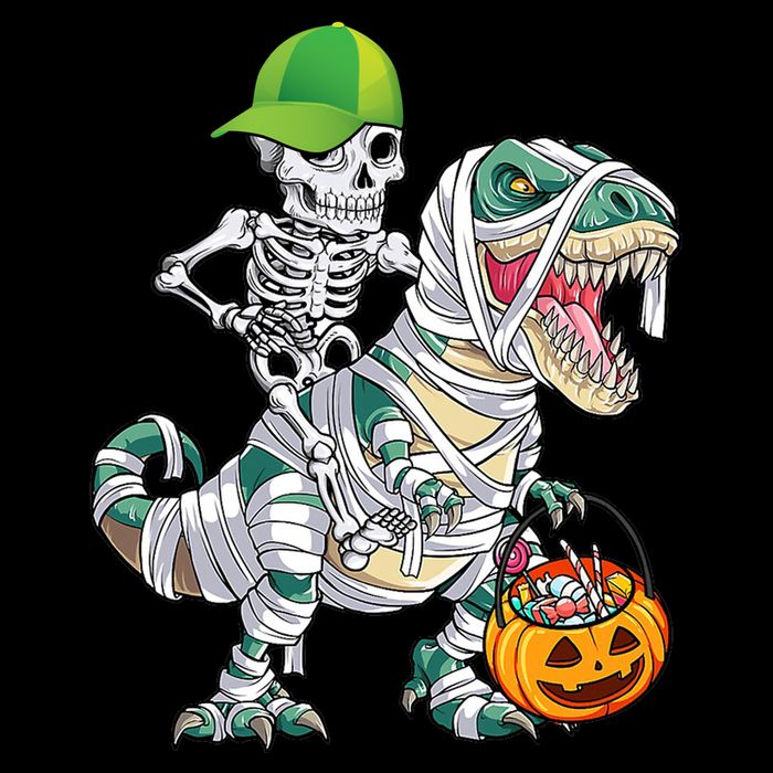 Cool Skeleton Dinosaur Halloween Trick Or Treat Cooling Performance Crew T-Shirt
