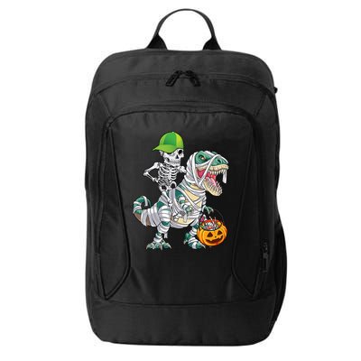 Cool Skeleton Dinosaur Halloween Trick Or Treat City Backpack