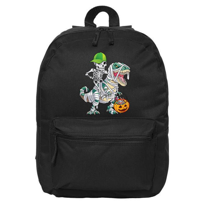 Cool Skeleton Dinosaur Halloween Trick Or Treat 16 in Basic Backpack