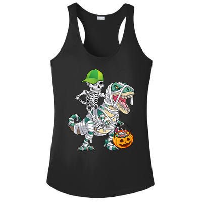 Cool Skeleton Dinosaur Halloween Trick Or Treat Ladies PosiCharge Competitor Racerback Tank