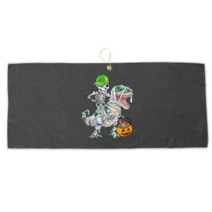 Cool Skeleton Dinosaur Halloween Trick Or Treat Large Microfiber Waffle Golf Towel