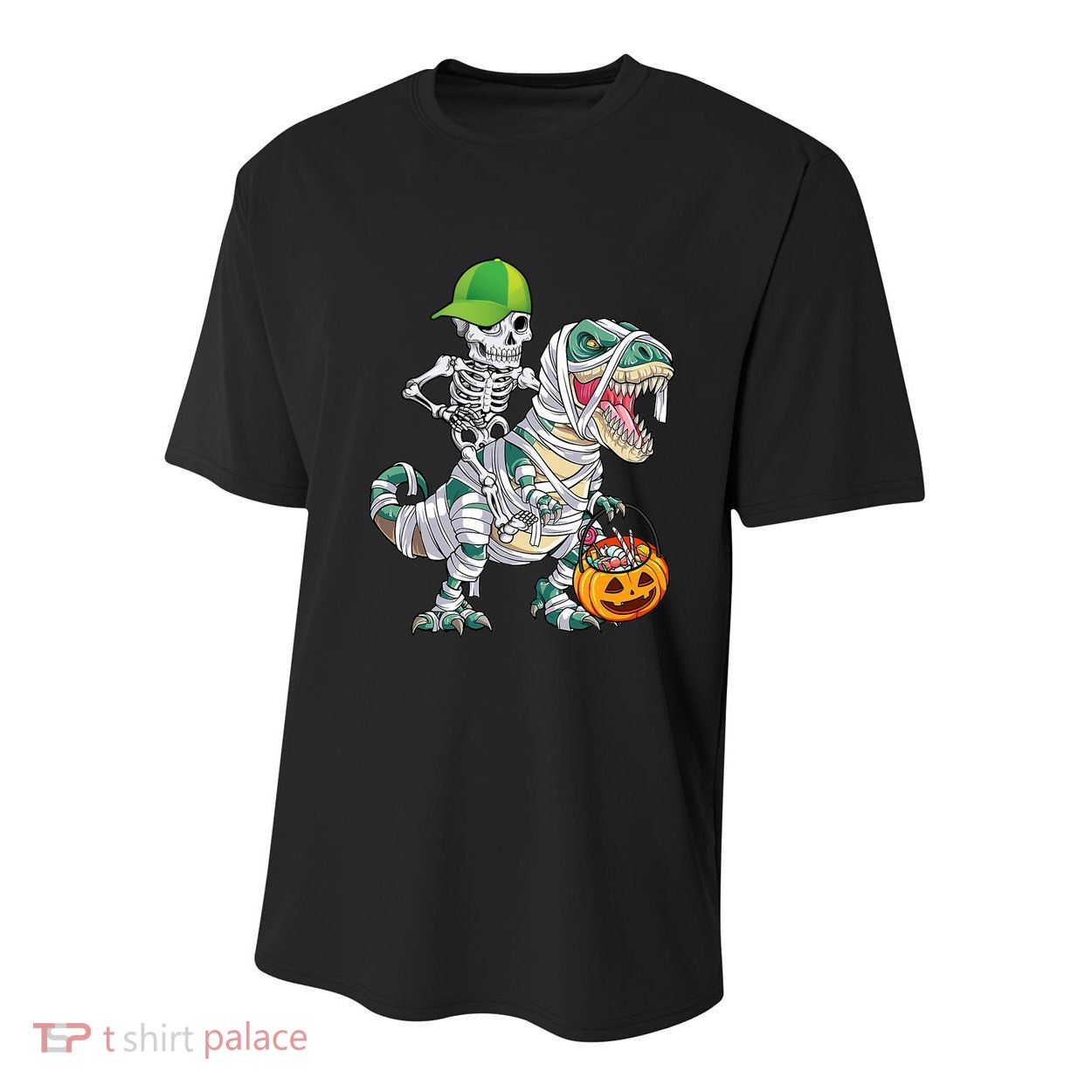 Cool Skeleton Dinosaur Halloween Trick Or Treat Youth Performance Sprint T-Shirt