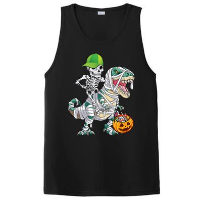 Cool Skeleton Dinosaur Halloween Trick Or Treat PosiCharge Competitor Tank