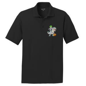 Cool Skeleton Dinosaur Halloween Trick Or Treat PosiCharge RacerMesh Polo