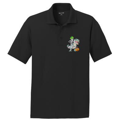 Cool Skeleton Dinosaur Halloween Trick Or Treat PosiCharge RacerMesh Polo