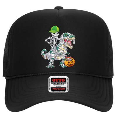 Cool Skeleton Dinosaur Halloween Trick Or Treat Trucker Hat