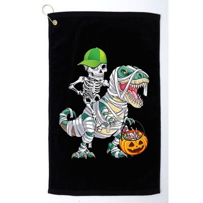 Cool Skeleton Dinosaur Halloween Trick Or Treat Golf Towel