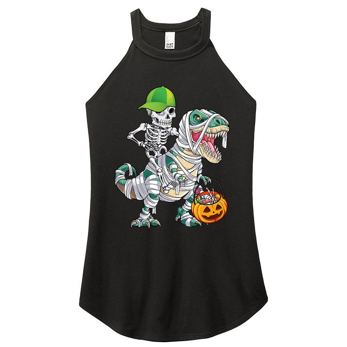 Cool Skeleton Dinosaur Halloween Trick Or Treat Women's Perfect Tri Rocker Tank