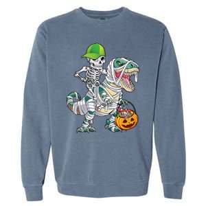 Cool Skeleton Dinosaur Halloween Trick Or Treat Garment-Dyed Sweatshirt