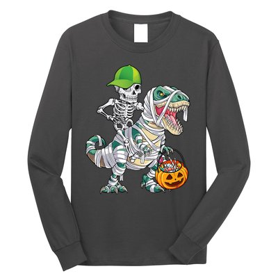 Cool Skeleton Dinosaur Halloween Trick Or Treat Long Sleeve Shirt