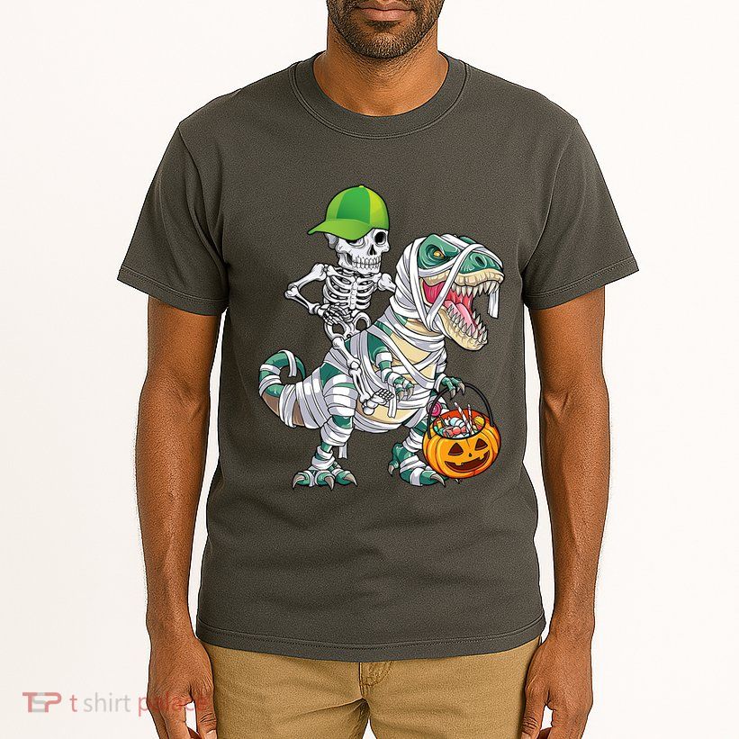 Cool Skeleton Dinosaur Halloween Trick Or Treat Tall T-Shirt