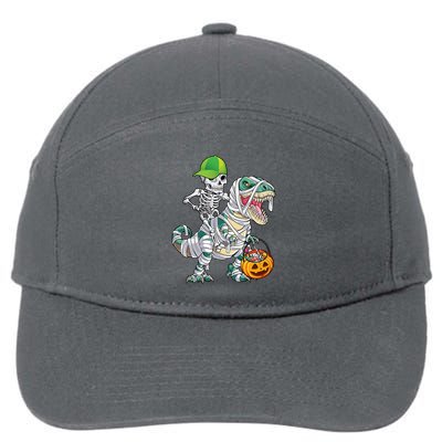 Cool Skeleton Dinosaur Halloween Trick Or Treat 7-Panel Snapback Hat