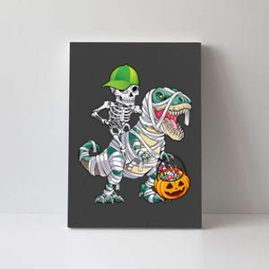 Cool Skeleton Dinosaur Halloween Trick Or Treat Canvas