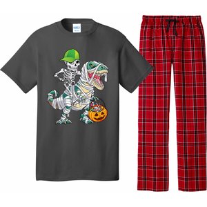 Cool Skeleton Dinosaur Halloween Trick Or Treat Pajama Set