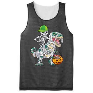 Cool Skeleton Dinosaur Halloween Trick Or Treat Mesh Reversible Basketball Jersey Tank