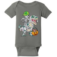 Cool Skeleton Dinosaur Halloween Trick Or Treat Baby Bodysuit