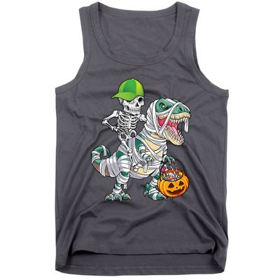 Cool Skeleton Dinosaur Halloween Trick Or Treat Tank Top