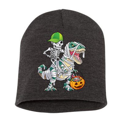 Cool Skeleton Dinosaur Halloween Trick Or Treat Short Acrylic Beanie