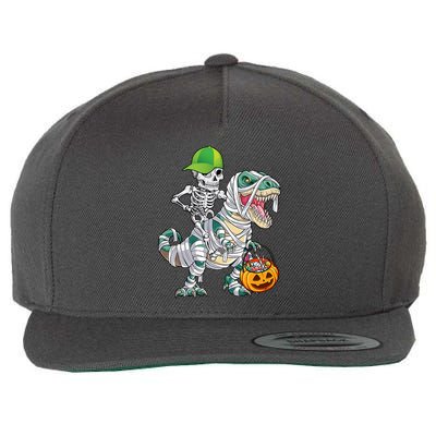 Cool Skeleton Dinosaur Halloween Trick Or Treat Wool Snapback Cap