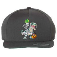 Cool Skeleton Dinosaur Halloween Trick Or Treat Wool Snapback Cap