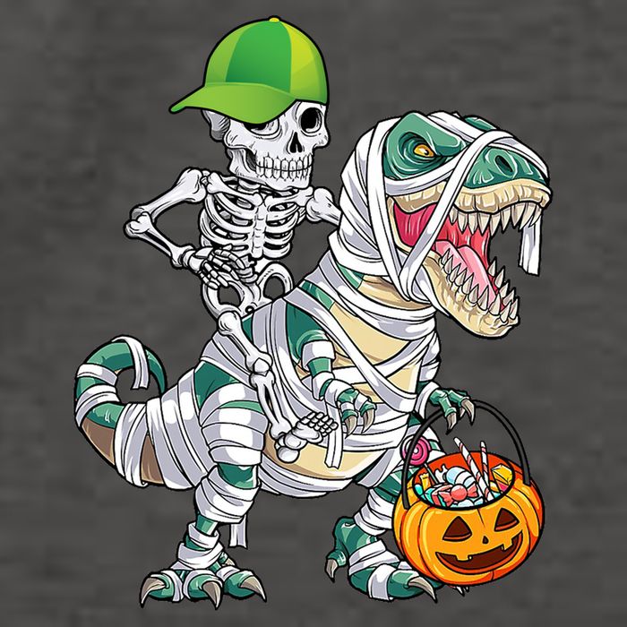 Cool Skeleton Dinosaur Halloween Trick Or Treat Vector Backpack