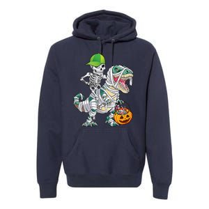 Cool Skeleton Dinosaur Halloween Trick Or Treat Premium Hoodie