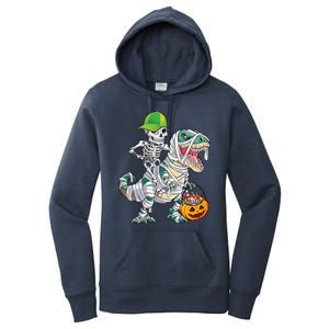 Cool Skeleton Dinosaur Halloween Trick Or Treat Women's Pullover Hoodie