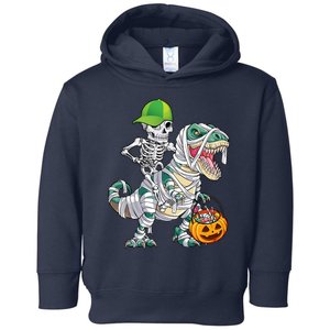 Cool Skeleton Dinosaur Halloween Trick Or Treat Toddler Hoodie