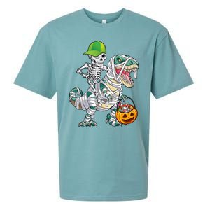 Cool Skeleton Dinosaur Halloween Trick Or Treat Sueded Cloud Jersey T-Shirt