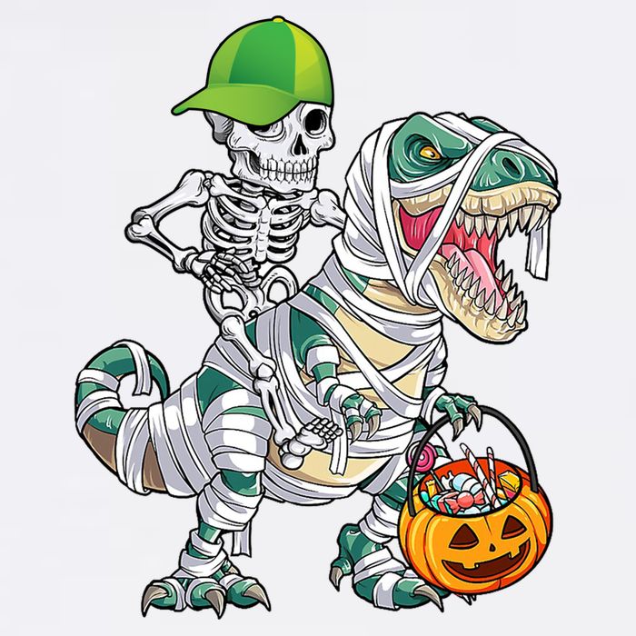 Cool Skeleton Dinosaur Halloween Trick Or Treat Garment-Dyed Sweatshirt