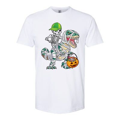 Cool Skeleton Dinosaur Halloween Trick Or Treat Softstyle CVC T-Shirt