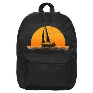 Cute Sailing Design Sailboat Sail Sailing Ship 16 in Basic Backpack