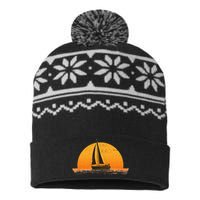 Cute Sailing Design Sailboat Sail Sailing Ship USA-Made Snowflake Beanie