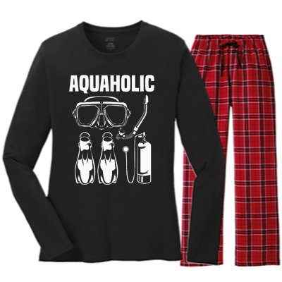 Cool Scuba Diving Themed Design Scuba Dive Women's Long Sleeve Flannel Pajama Set 