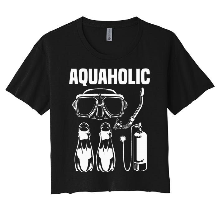 Cool Scuba Diving Themed Design Scuba Dive Women's Crop Top Tee