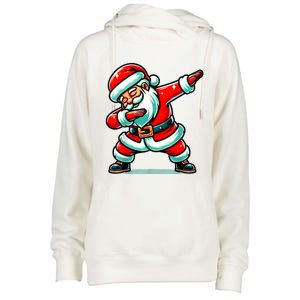 Christmas Santa Dabbing Santa Xmas Funny Womens Funnel Neck Pullover Hood