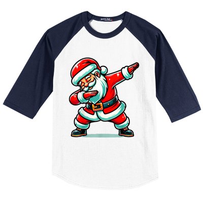 Christmas Santa Dabbing Santa Xmas Funny Baseball Sleeve Shirt