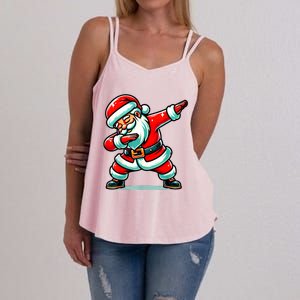 Christmas Santa Dabbing Santa Xmas Funny Women's Strappy Tank