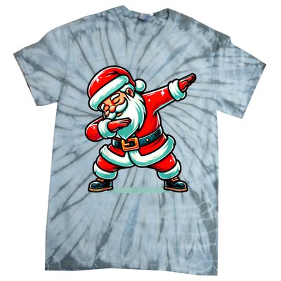 Christmas Santa Dabbing Santa Xmas Funny Tie-Dye T-Shirt