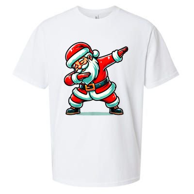 Christmas Santa Dabbing Santa Xmas Funny Sueded Cloud Jersey T-Shirt