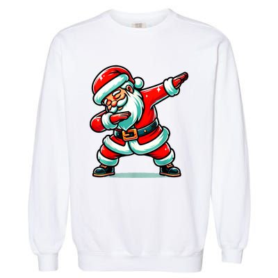 Christmas Santa Dabbing Santa Xmas Funny Garment-Dyed Sweatshirt